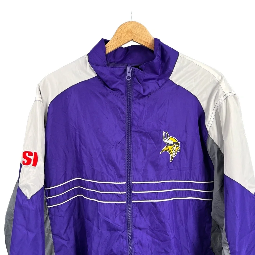 Minnesota Vikings Windbreaker Jacket‎ Reebok Purple Full-Zip NFL Football Large